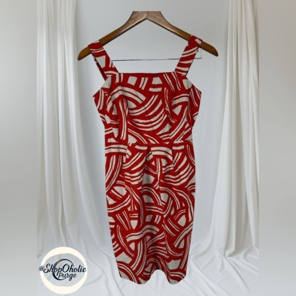 sun dress Banana Republic womens Red & White Abstract Print Dress Size 0